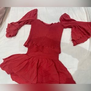 Womens planet blue skirt shirt matching set